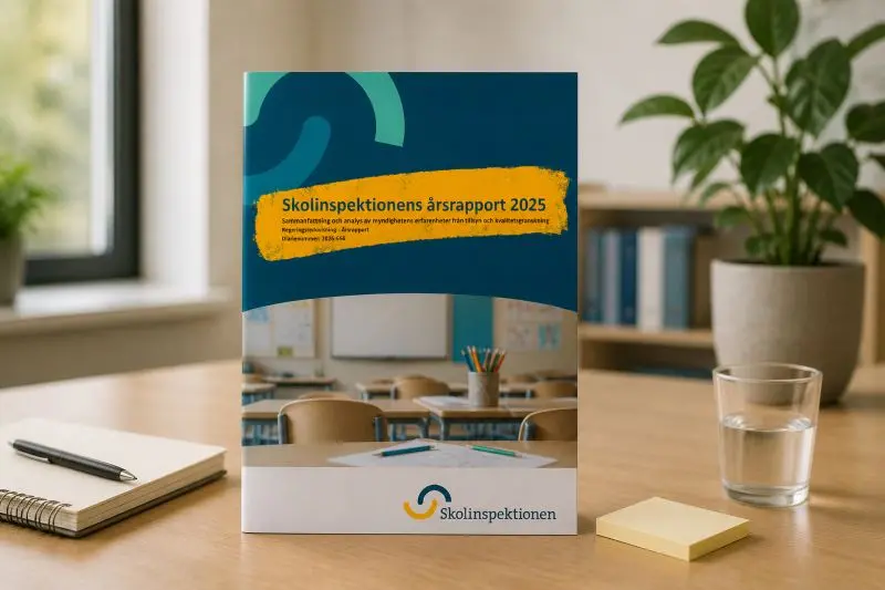 Skolinspektionens årsrapport 2025, en sammanfattning av tillsyn och kvalitetsgranskning i svensk skola.